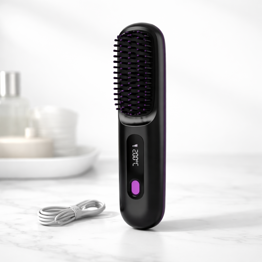 Perie portabilă pentru îndreptat părul - Nivara GlideBrush